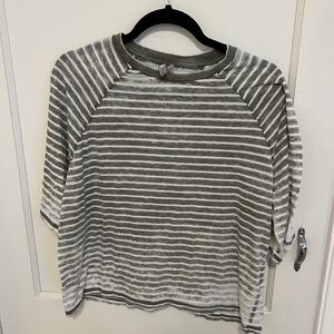 ASOS Olive and White Striped Short Sleeve Tee